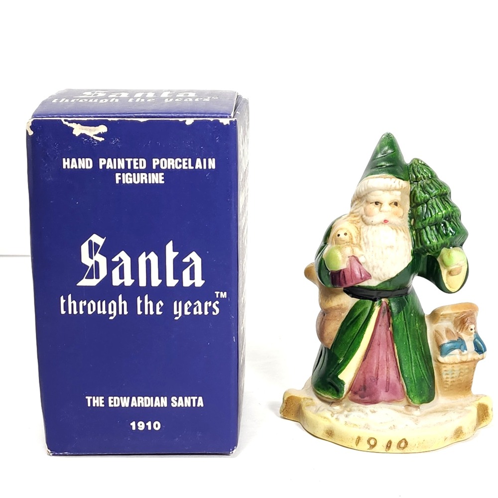 Santa Through‎ The Years 1910 The Edwardian Santa Christmas Porcelain 1990 Vtg